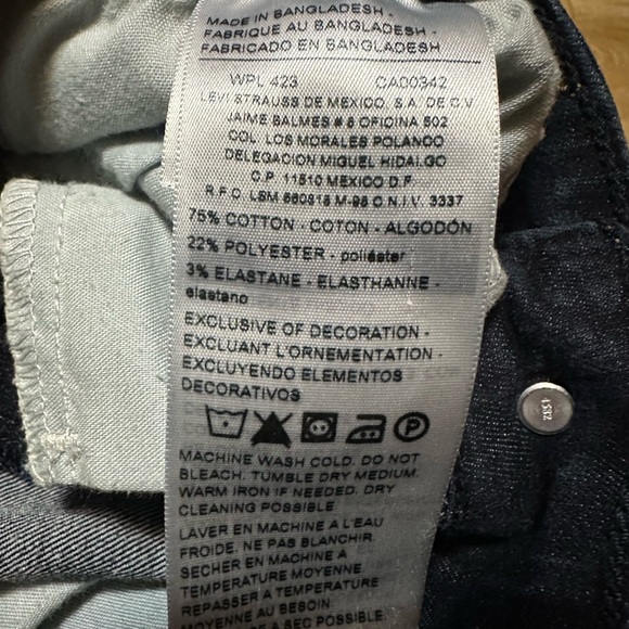 Levi's Denizen Modern Boot Cut Ladies Jeans Size 8S 29x30 Dark Blue classics - Picture 6 of 9